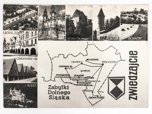 DOLNY ŚLĄSK - ZABYTKI ZAMKI OBIEKTY WAROWNE I SAKRALNE 1963 PRL