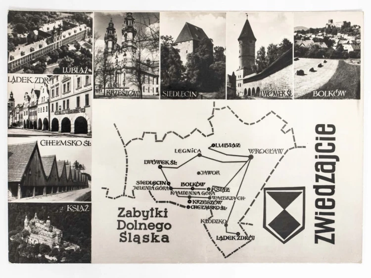 DOLNY ŚLĄSK - ZABYTKI ZAMKI OBIEKTY WAROWNE I SAKRALNE 1963 PRL