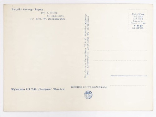 DOLNY ŚLĄSK - ZABYTKI ZAMKI OBIEKTY WAROWNE I SAKRALNE 1963 PRL