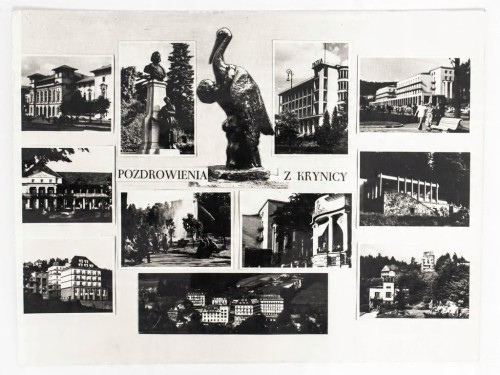 KRYNICA-ZDRÓJ - POZDROWIENIA Z KRYNICY KOLAŻ 1964 PRL