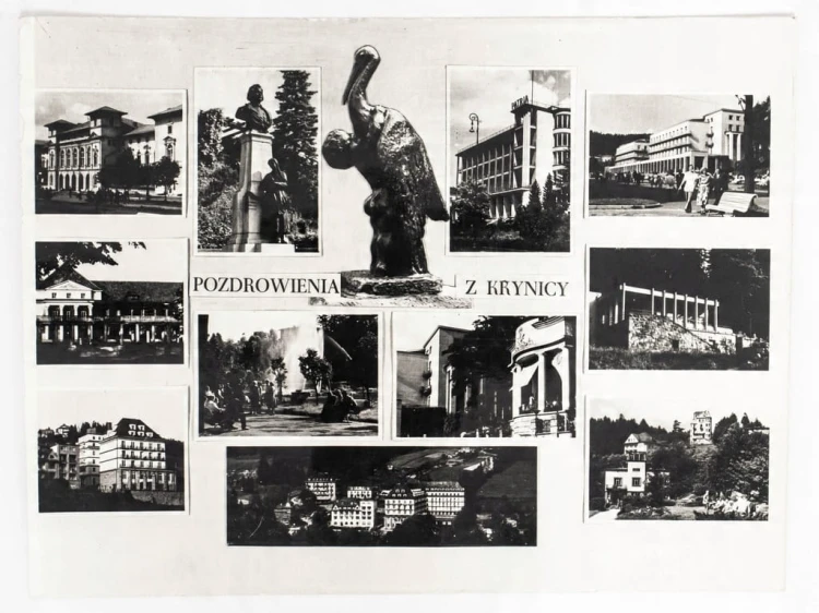 KRYNICA-ZDRÓJ - POZDROWIENIA Z KRYNICY KOLAŻ 1964 PRL