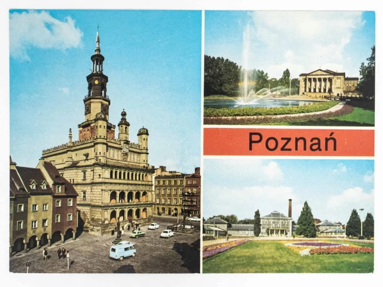 POZNAŃ - RATUSZ TEATR WIELKI PALMIARNIA W PARKU M. KASPRZAKA LATA 80. PRL