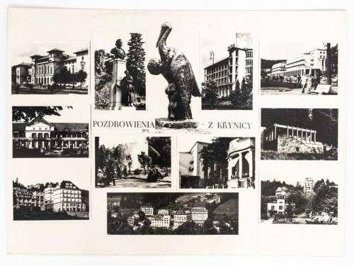 KRYNICA-ZDRÓJ - POZDROWIENIA Z KRYNICY KOLAŻ 1964 PRL