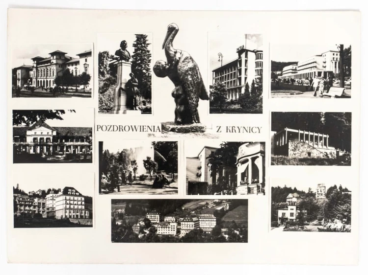 KRYNICA-ZDRÓJ - POZDROWIENIA Z KRYNICY KOLAŻ 1964 PRL