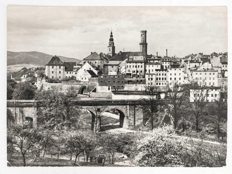 BYSTRZYCA KŁODZKA - PANORAMA Z WIEŻĄ RATUSZOWĄ I KOŚCIELNĄ LATA 60. PRL