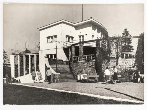 KRYNICA-ZDRÓJ - KAWIARNIA I STACJA KOLEJKI NA GÓRZE PARKOWEJ 1964 PRL