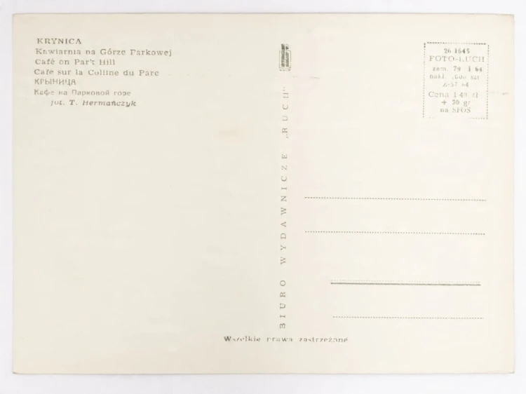 KRYNICA-ZDRÓJ - KAWIARNIA I STACJA KOLEJKI NA GÓRZE PARKOWEJ 1964 PRL