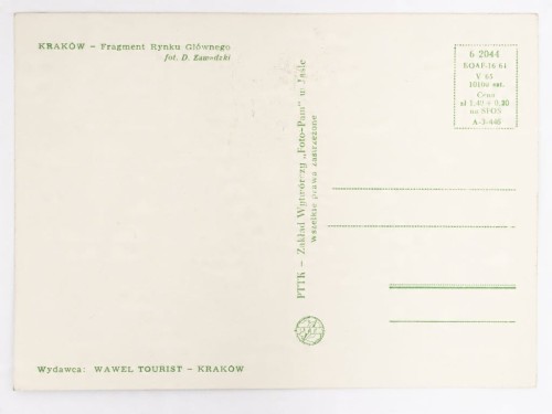 KRAKÓW - FRAGMENT RYNKU Z KOŚCIOŁEM MARIACKIM 1965 PRL