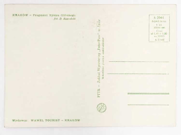 KRAKÓW - FRAGMENT RYNKU Z KOŚCIOŁEM MARIACKIM 1965 PRL