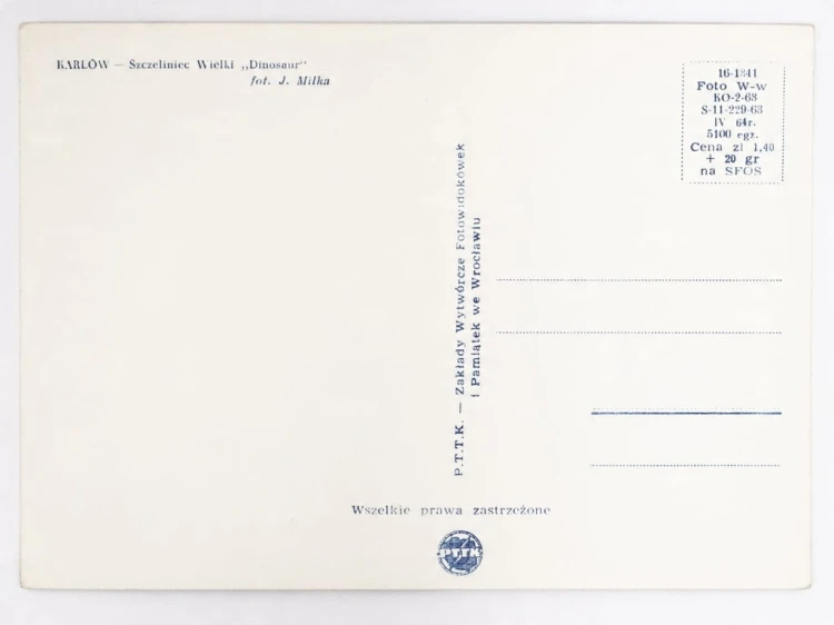 KARŁÓW - GÓRY STOŁOWE SZCZELINIEC WIELKI 1964 PRL