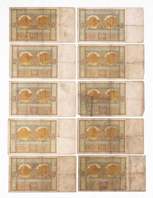 ZESTAW BANKNOTÓW 50 ZŁ 1929 (nr 9)