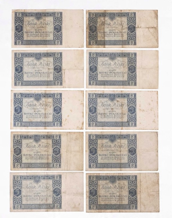 ZESTAW BANKNOTÓW 5 ZŁ 1930 (nr 2)