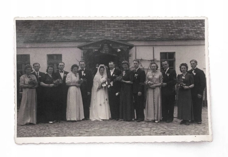 STARA FOTOGRAFIA - ŚLUB, WESELA, MŁODA PARA
