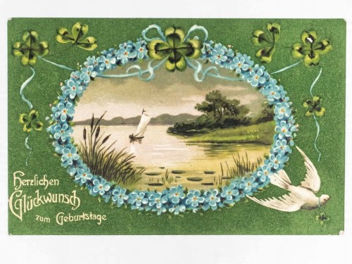 POCZTÓWKA URODZINOWA - ŻAGLÓWKA JEZIORO ALLRODE / HASSELFELDE NIEMCY 1911