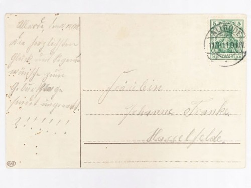POCZTÓWKA URODZINOWA - ŻAGLÓWKA JEZIORO ALLRODE / HASSELFELDE NIEMCY 1911