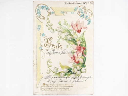 POCZTÓWKA - POLNE KWIATY GAARDEN KILONIA (KIEL) / ORPISZEW K. BIADKÓW 1902