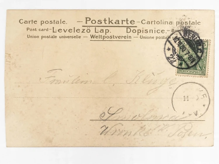 POCZTÓWKA - DZIEWCZYNA WPISANA W SERCE BERLIN / SMOLNICA K. WRONEK 1900