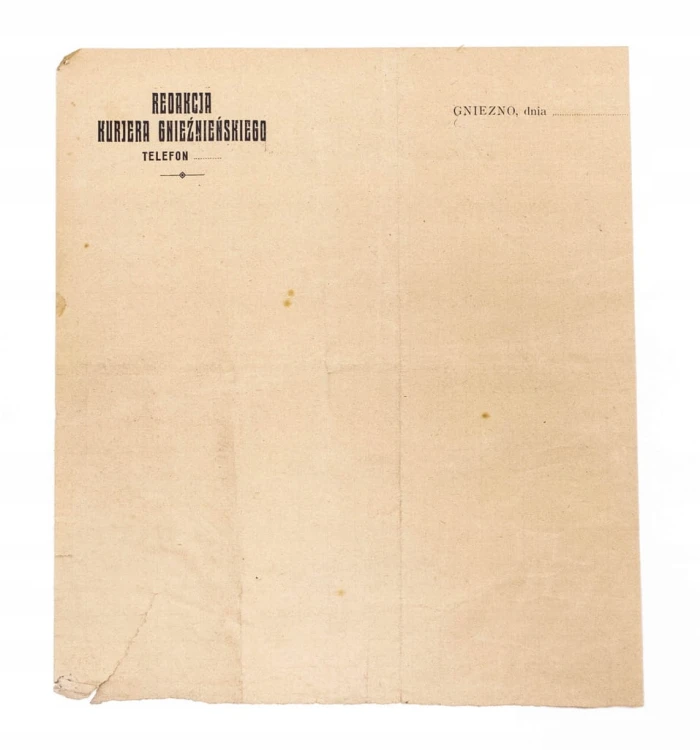 STARE PISMO - REDAKCJA KURIERA GNIEŹNIEŃSKIEGO 1922