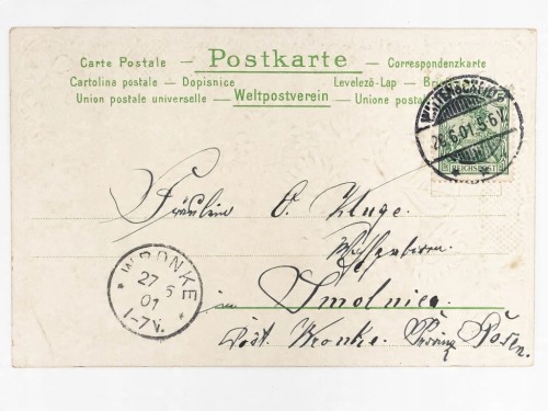 POCZTÓWKA - KONICZYNA WATTENSCHEID ZAG. RUHRY / SMOLNICA K. WRONEK 1901