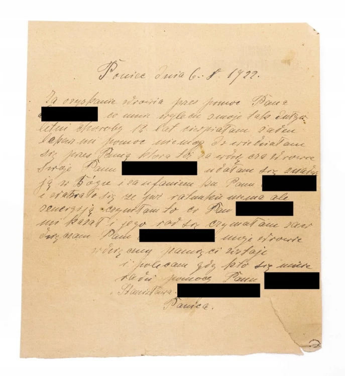 STARE PISMO - REDAKCJA KURIERA GNIEŹNIEŃSKIEGO 1922