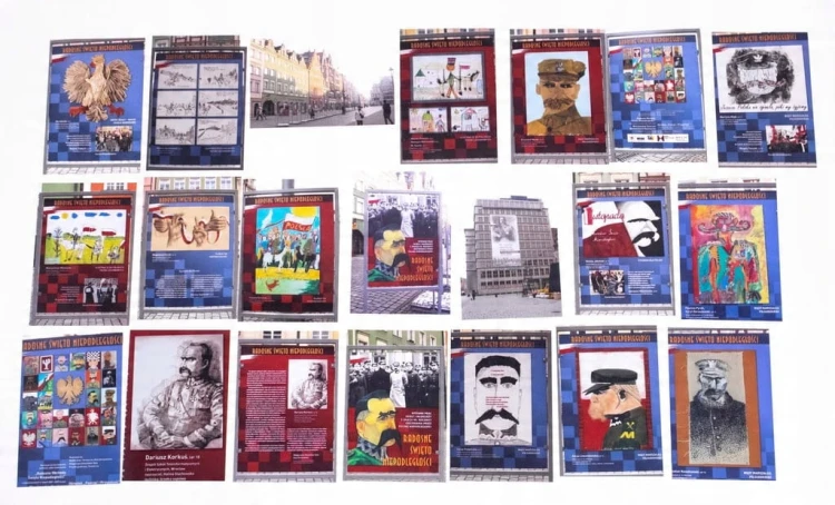 ZESTAW ZDJĘĆ - WYSTAWA, PIŁSUDSKI, 90 R. ODZYSKANIA NIEPODLEGŁOSCI, WROCŁAW