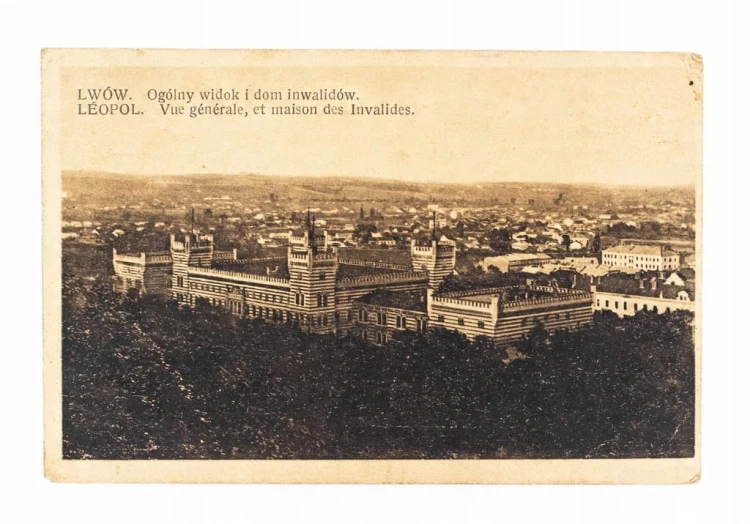 LWÓW - PANORAMA MIASTA, DOM INWALIDÓW, FELDPOST 1915
