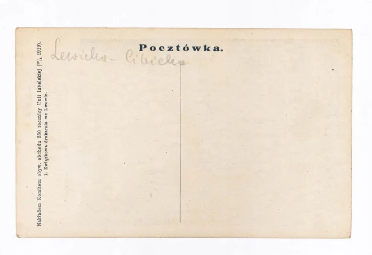 LWÓW - ZAŁOŻENIE KAMIENIA WĘGIELNEGO POD KUPIEC UNII LUBELSKIEJ 1869 (1919)