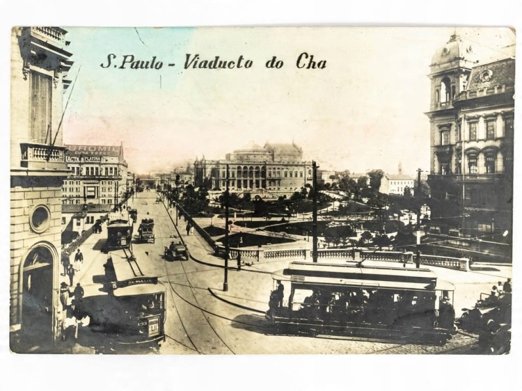 SAO PAULO - WIADUKT HERBACIANY Z TRAMWAJEM BRAZYLIA / WSCHOWA 1921