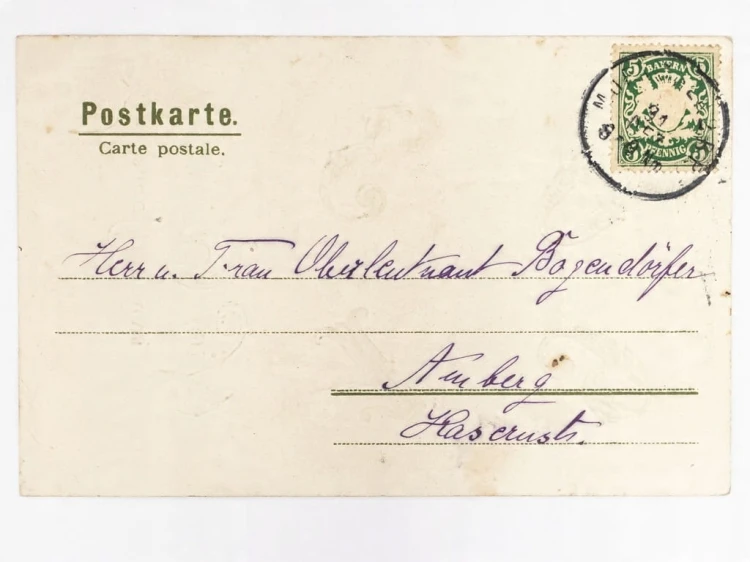 STARA POCZTÓWKA NOWOROCZNA - KONICZYNA Z ŻYCZENIAMI NIEMCY 1902