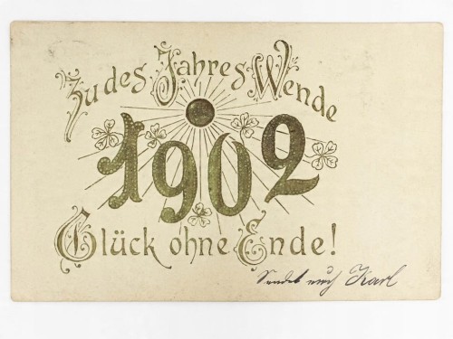 STARA POCZTÓWKA NOWOROCZNA - ŻYCZENIA NOWOROCZNE NIEMCY 1901