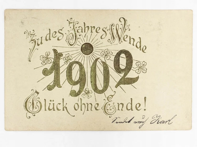 STARA POCZTÓWKA NOWOROCZNA - ŻYCZENIA NOWOROCZNE NIEMCY 1901