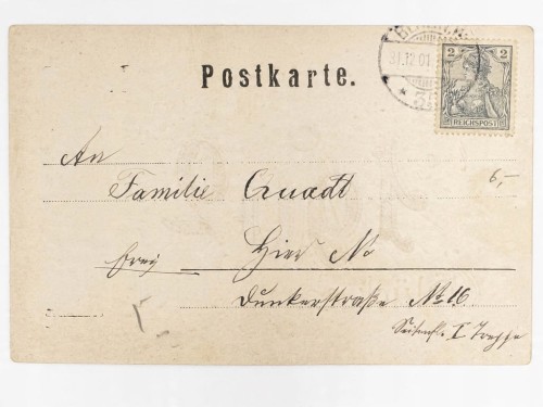 STARA POCZTÓWKA NOWOROCZNA - ŻYCZENIA NOWOROCZNE NIEMCY 1901