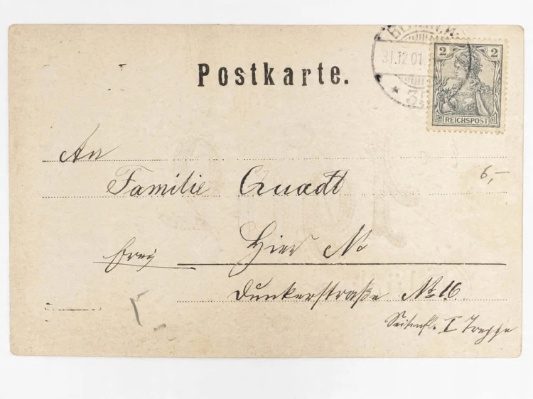 STARA POCZTÓWKA NOWOROCZNA - ŻYCZENIA NOWOROCZNE NIEMCY 1901