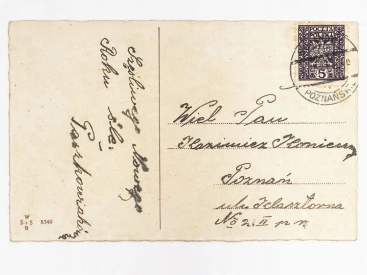 STARA POCZTÓWKA NOWOROCZNA - KONICZYNA Z DZWONECZKIEM POZNAŃ 1932 II RP