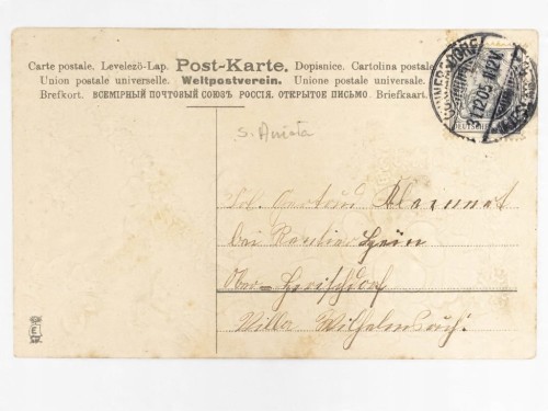 POCZTÓWKA NOWOROCZNA - KONICZYNY KARTA Z KALENDARZA CUNNERSDORF 1905 NIEMCY