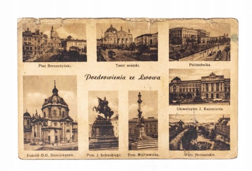LWÓW - TEATR, POMNIK, UNIWERSYTET, KOŚCIÓŁ 1939