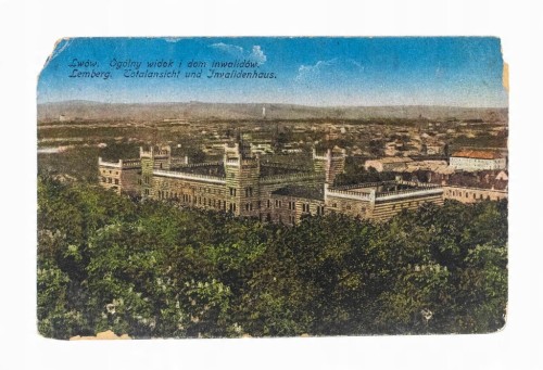 LWÓW - PANORAMA MIASTA, DOM INWALIDÓW 1917