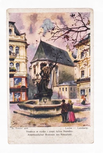 LWÓW - STUDNIA NA RYNKU I KATEDRA 1915