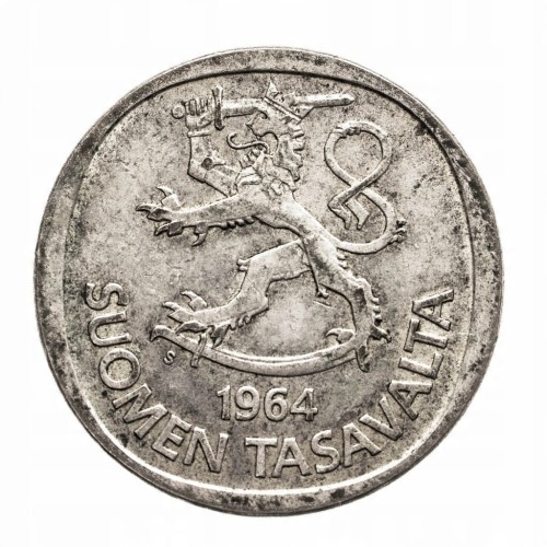Finlandia 1 marka, 1964 rok, srebro.
