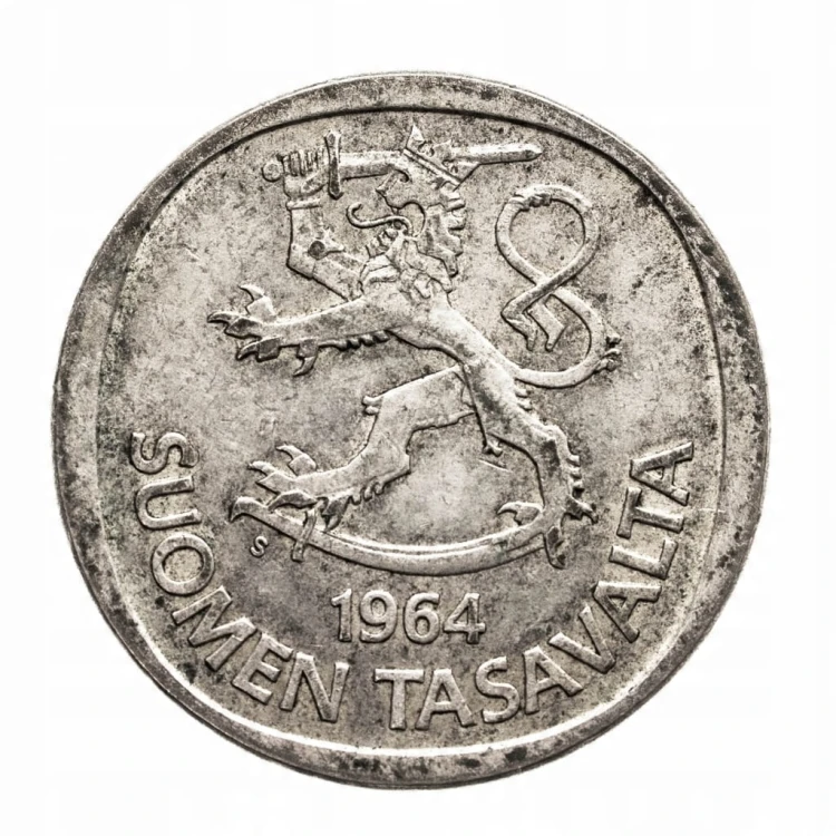 Finlandia 1 marka, 1964 rok, srebro.