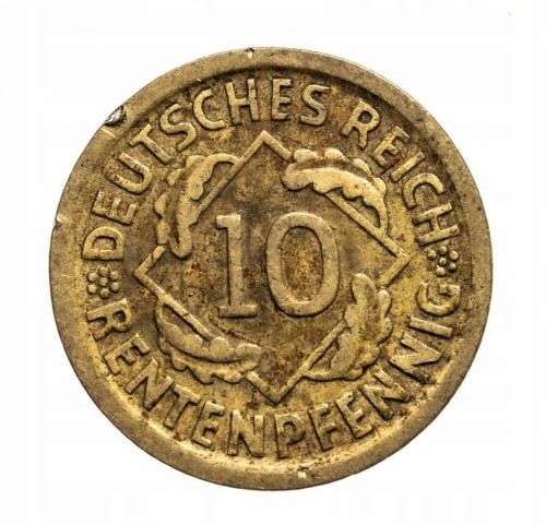 Niemcy, Republika Weimarska (1918-1933), 10 Rentenfenigów 1924 D, Monachium