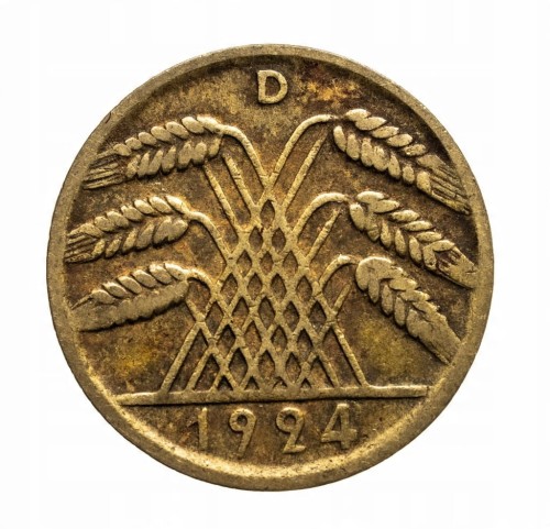 Niemcy, Republika Weimarska (1918-1933), 10 Rentenfenigów 1924 D, Monachium