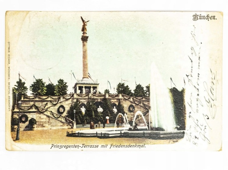 MONACHIUM - TARAS KSIĘCIA REGENTA Z ANIOŁEM POKOJU NIEMCY / WSCHOWA 1900