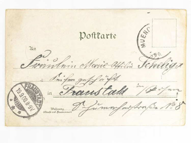 MONACHIUM - TARAS KSIĘCIA REGENTA Z ANIOŁEM POKOJU NIEMCY / WSCHOWA 1900