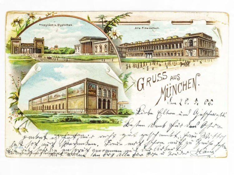 MONACHIUM - PROPYLEJE GLIPTOTEKA I PINAKOTEKI NIEMCY / WSCHOWA 1905