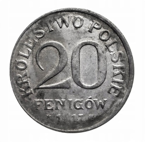 20 PF 1917 ROK KRÓLESTWO POLSKIE st.3+