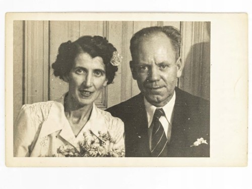 STARA FOTOGRAFIA - ZDJĘCIE MAŁŻEŃSKIE LATA 20. / 30. II RP