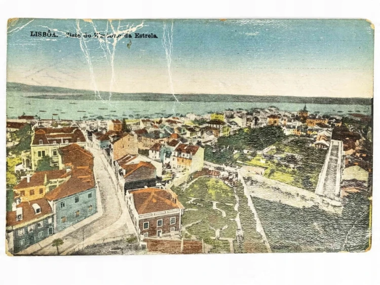 LIZBONA - WIDOK Z KOPUŁY BAZYLIKI ESTRELA PORTUGALIA / WSCHOWA 1921