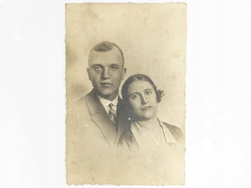STARA FOTOGRAFIA - ZDJĘCIE MŁODEJ PARY 1928 II RP