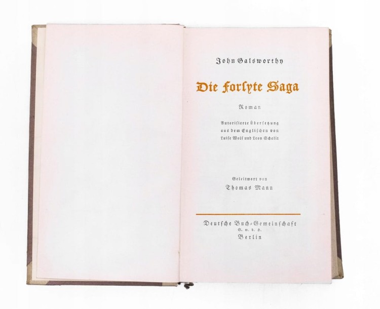 STARA KSIĄŻKA NIEMIECKA SAGA RODU FORSYTE'ÓW 1925